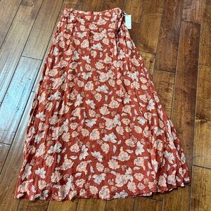 NEW Ale By Alessandra M maxi skirt Rust CINNAMON floral
